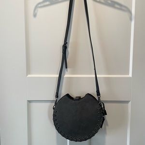 Simply Noelle Purse with Gray Grommets and Stitching on One Side, Gray